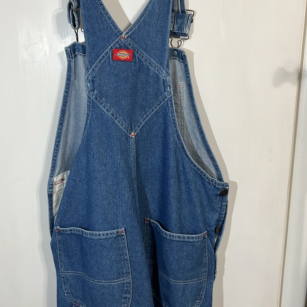 Dickies carpenter bib coveralls denim blue men’s34 x 34 preowned - Picture 5 of 8